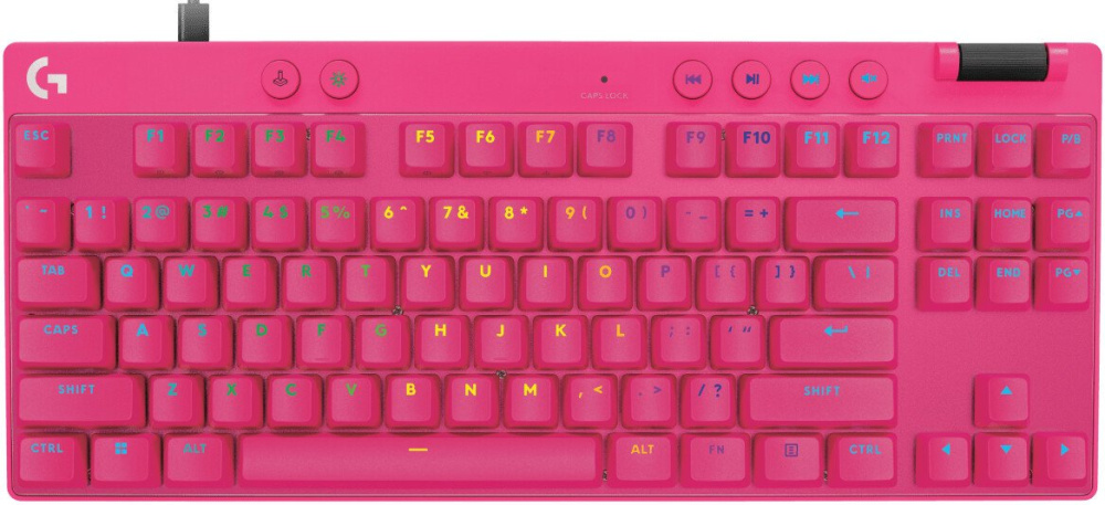 Клавиатура Logitech G Pro X TKL Rapid 920-013255 (розовый, с гравировкой)