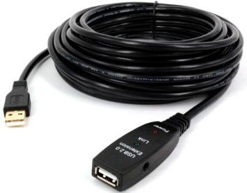 Удлинитель KS-IS KS-866-20 USB Type-A - USB Type-A (20 м, черный)
