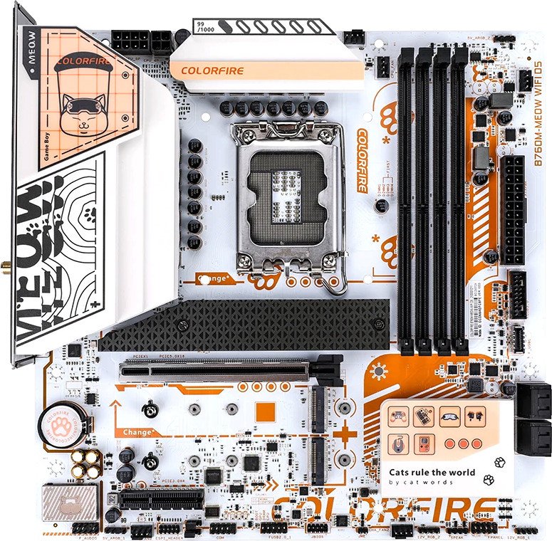 Материнская плата Colorful Colorfire B760M-Meow WiFi D5 Orange