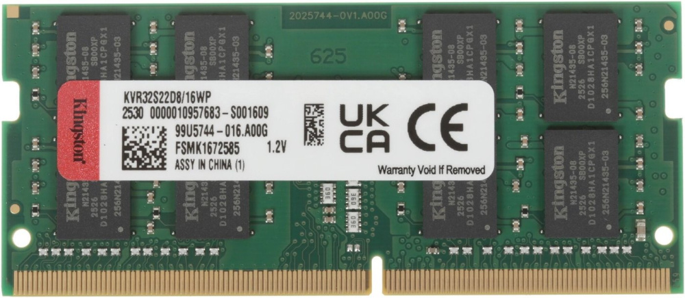 Оперативная память Kingston 16GB DDR4 SODIMM PC4-25600 KVR32S22D8/16WP