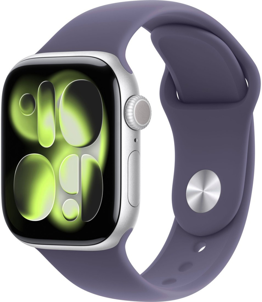 Умные часы Apple Watch Series 11 42 мм (алюминиевый корпус, серебристый/фиолетовый туман, спортивный