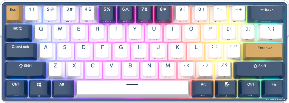 Клавиатура Royal Kludge RK61 Plus RGB (белый, RK Brown)