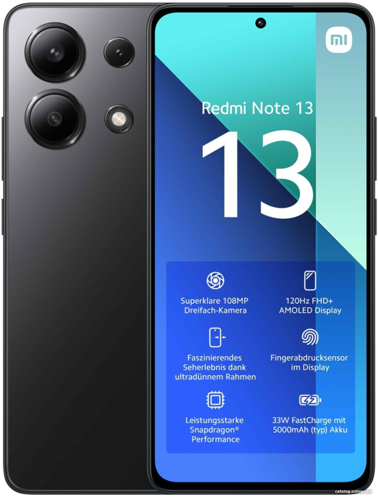 Смартфон Xiaomi Redmi Note 13 6GB/128GB с NFC международная версия (полуночный черный)