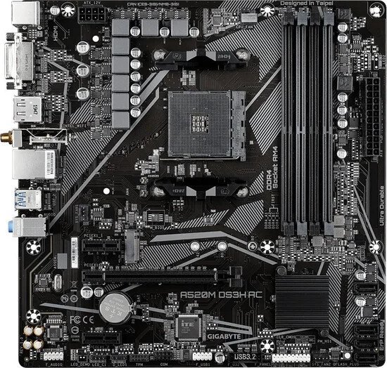 Материнская плата Gigabyte A520M DS3H AC (rev. 1.0)
