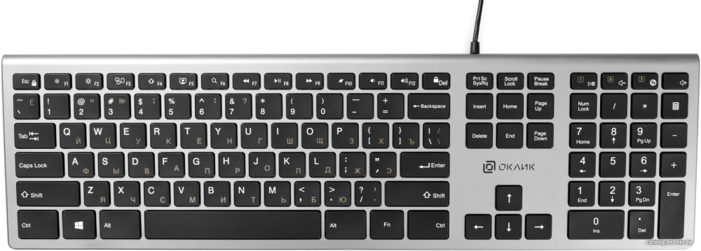 Клавиатура Oklick 890S (серебристый)