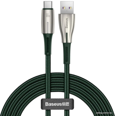 Купить кабель baseus water drop-shaped usb type-a - usb type-c 66 вт (1 м, зеленый) в интернет-магазине X-core.by