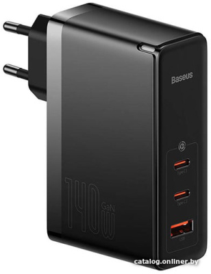 Купить сетевое зарядное baseus gan5 pro fast charger 2c+u 140w eu (черный) в интернет-магазине X-core.by
