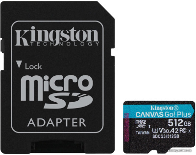 Купить карта памяти kingston canvas go! plus microsdxc 512gb (с адаптером) в интернет-магазине X-core.by