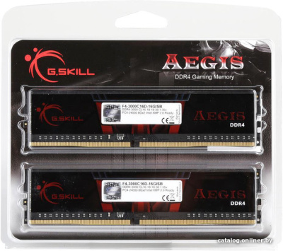Оперативная память G.Skill Aegis 2x8GB DDR4 PC4-24000 F4-3000C16D-16GISB  купить в интернет-магазине X-core.by