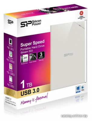 Купить внешний накопитель silicon-power stream s03 1tb white (sp010tbphds03s3w) в интернет-магазине X-core.by