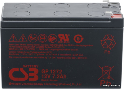 Купить аккумулятор для ибп csb battery gp1272 25w f2 (12в/7.2 а·ч) в интернет-магазине X-core.by