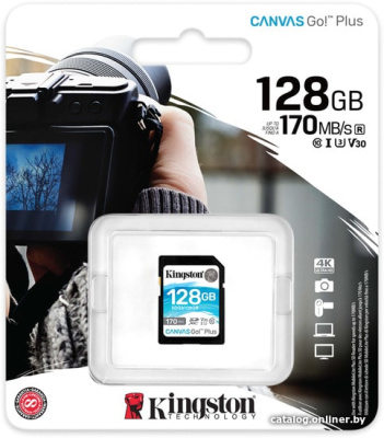 Купить карта памяти kingston canvas go! plus sdxc 128gb в интернет-магазине X-core.by