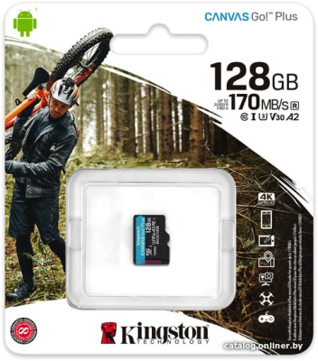 Купить карта памяти kingston canvas go! plus microsdxc 128gb в интернет-магазине X-core.by