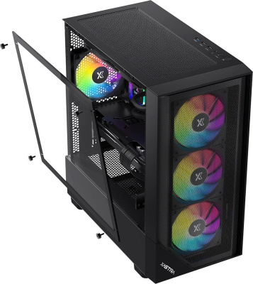 Корпус XASTRA A401M 4FRGB (черный)  купить в интернет-магазине X-core.by