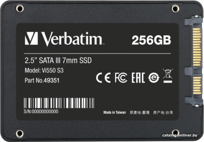 SSD Verbatim Vi550 S3 256GB 49351  купить в интернет-магазине X-core.by