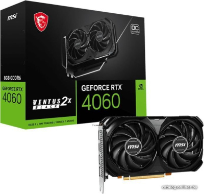 Видеокарта MSI GeForce RTX 4060 Ventus 2X Black 8G OC  купить в интернет-магазине X-core.by