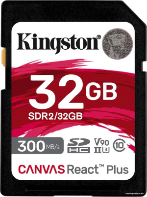 Купить карта памяти kingston canvas react plus sdhc 32gb в интернет-магазине X-core.by