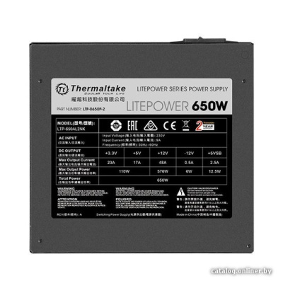 Блок питания Thermaltake Litepower 650W [LTP-0650P-2]  купить в интернет-магазине X-core.by
