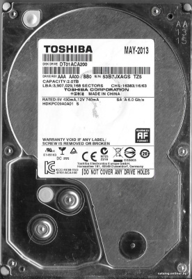 Жесткий диск Toshiba HDKPC09A0A01 2TB купить в интернет-магазине X-core.by