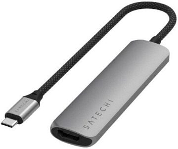 Док-станция Satechi 4-in-1 USB-C Slim Multiport Adapter 4K ST-P4SM (серый)