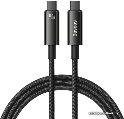 Купить кабель baseus tungsten gold fast charging data cable usb type-c - usb type-c (2 м, черный) в интернет-магазине X-core.by