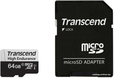 Купить карта памяти transcend microsdxc ts64gusd350v 64gb (с адаптером) в интернет-магазине X-core.by