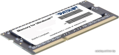 Оперативная память Patriot Memory for Ultrabook 4GB DDR3 SO-DIMM PC3-12800 (PSD34G1600L2S)  купить в интернет-магазине X-core.by