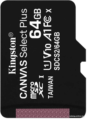 Купить карта памяти kingston canvas select plus microsdxc 64gb в интернет-магазине X-core.by