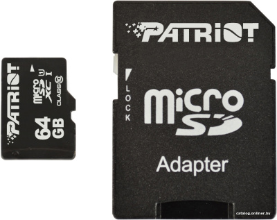Купить карта памяти patriot microsdxc lx series (class 10) 64gb + адаптер [psf64gmcsdxc10] в интернет-магазине X-core.by
