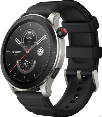 Купить умные часы amazfit gtr 4 (серебристый, с черным ремешком из фторэластомера) в интернет-магазине X-core.by