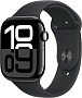 Умные часы Apple Watch Series 10 46 мм (алюминиевый корпус, черный/черный, спортивный силиконовый ре