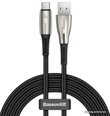 Купить кабель baseus water drop-shaped usb type-a - usb type-c 66 вт (2 м, черный) в интернет-магазине X-core.by