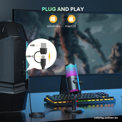 Купить проводной микрофон maono dm30 rgb (черный) в интернет-магазине X-core.by