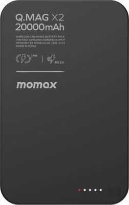 Купить внешний аккумулятор momax q.mag x2 magnetic ip133 20000mah (черный) в интернет-магазине X-core.by