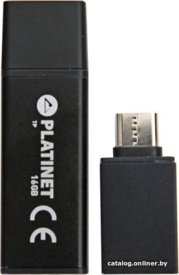 USB Flash Platinet X-Depo USB 3.0 + Type-C Adapter 16GB (черный)  купить в интернет-магазине X-core.by