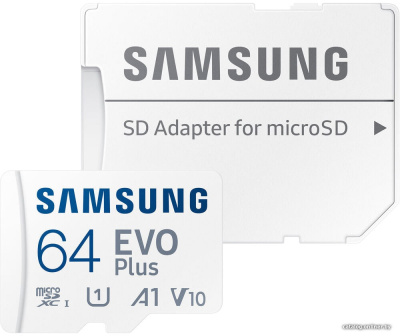 Купить карта памяти samsung evo plus 2021 microsdxc 64gb (с адаптером) в интернет-магазине X-core.by