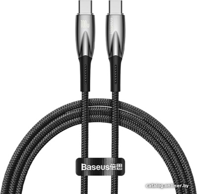 Купить кабель baseus glimmer series fast charging data cable usb type-c - type-c 100w cadh000701 (1 м, черн в интернет-магазине X-core.by