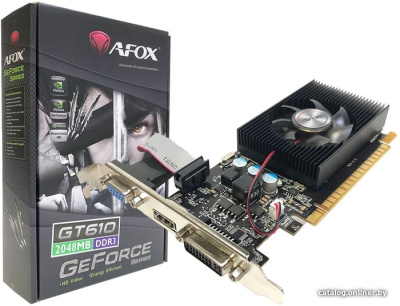 Видеокарта AFOX GeForce GT 610 2GB DDR3 AF610-2048D3L7-V6  купить в интернет-магазине X-core.by
