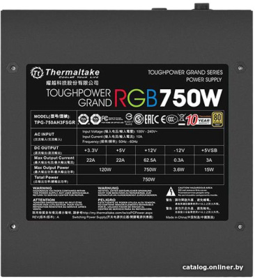 Блок питания Thermaltake Toughpower Grand RGB 750W Gold RGB Sync TPG-750AH3FSGR  купить в интернет-магазине X-core.by