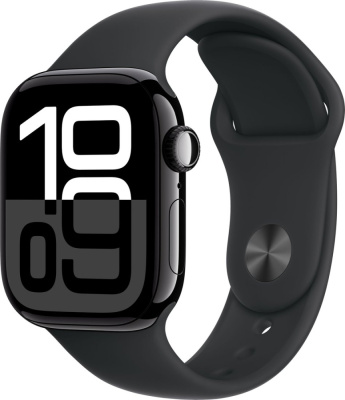 Купить умные часы apple watch series 10 42 мм (алюминиевый корпус, черный/черный, спортивный силиконовый ре в интернет-магазине X-core.by
