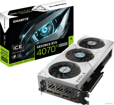 Видеокарта Gigabyte GeForce RTX 4070 Ti Super Eagle OC Ice 16G GV-N407TSEAGLEOC ICE-16GD  купить в интернет-магазине X-core.by