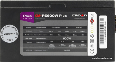 Блок питания CrownMicro CM-PS600W Plus  купить в интернет-магазине X-core.by