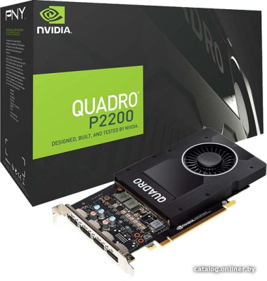 Видеокарта PNY Nvidia Quadro P2200 5GB GDDR5X VCQP2200-SB  купить в интернет-магазине X-core.by