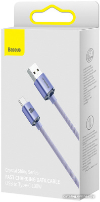 Купить кабель baseus crystal shine usb type-a - usb type-c (1.2 м, фиолетовый) в интернет-магазине X-core.by