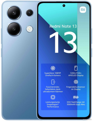Купить смартфон xiaomi redmi note 13 6gb/128gb с nfc международная версия (ледяной синий) в интернет-магазине X-core.by