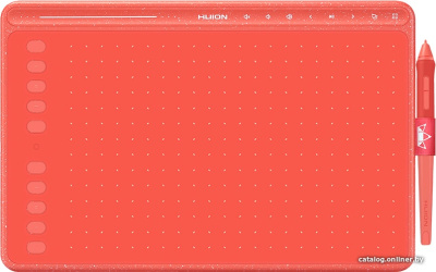 Купить графический планшет huion hs611 (коралловый красный) в интернет-магазине X-core.by