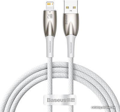 Купить кабель baseus glimmer series fast charging data cable usb type-a - lightning 2.4a cadh000202 (1 м, б в интернет-магазине X-core.by