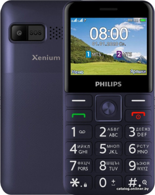 Купить мобильный телефон philips xenium e207 (синий) в интернет-магазине X-core.by