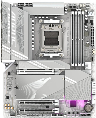 Материнская плата Gigabyte X870 Aorus Elite WiFi7 Ice  купить в интернет-магазине X-core.by