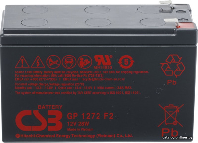 Купить аккумулятор для ибп csb battery gp1272 28w f2 (12в/7.2 а·ч) в интернет-магазине X-core.by